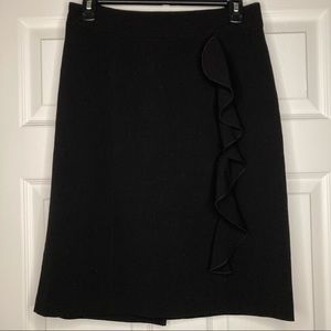 FIRM PRICE! Black Ruffle Pencil Skirt